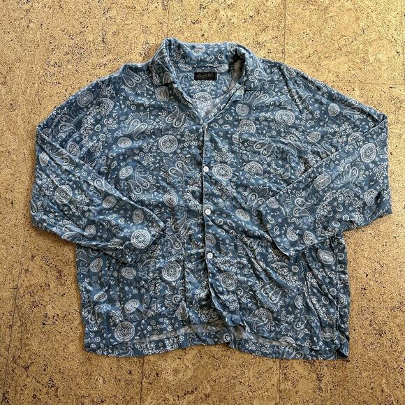 RRL Ralph Lauren Limited Edition Paisley Print Pajamas Sleep Set Shirt Pants OS - Picture 2 of 9